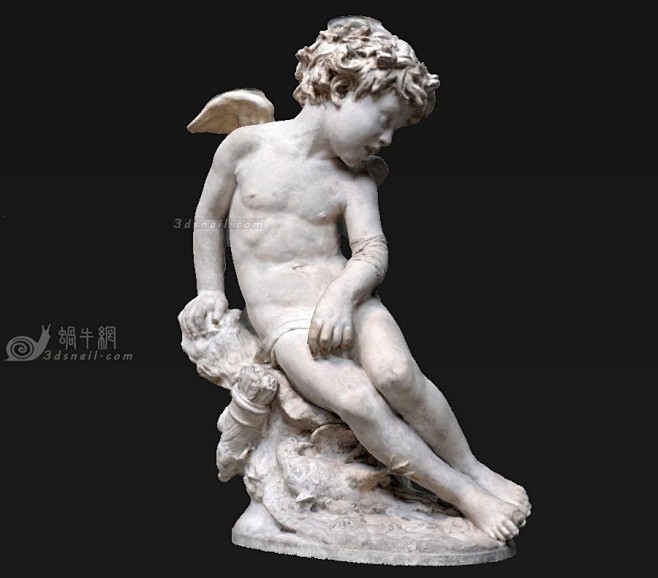 坐着的丘比特石膏像二小天使小孩翅膀古罗马希腊雅典宗教神话人物雕塑