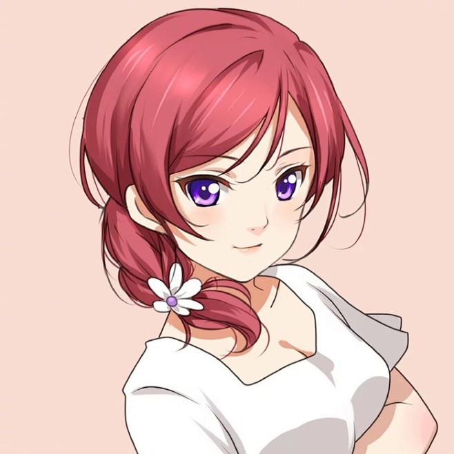 萌系动漫头像lovelive麻花辫双马尾少女姐妹头像组团系列