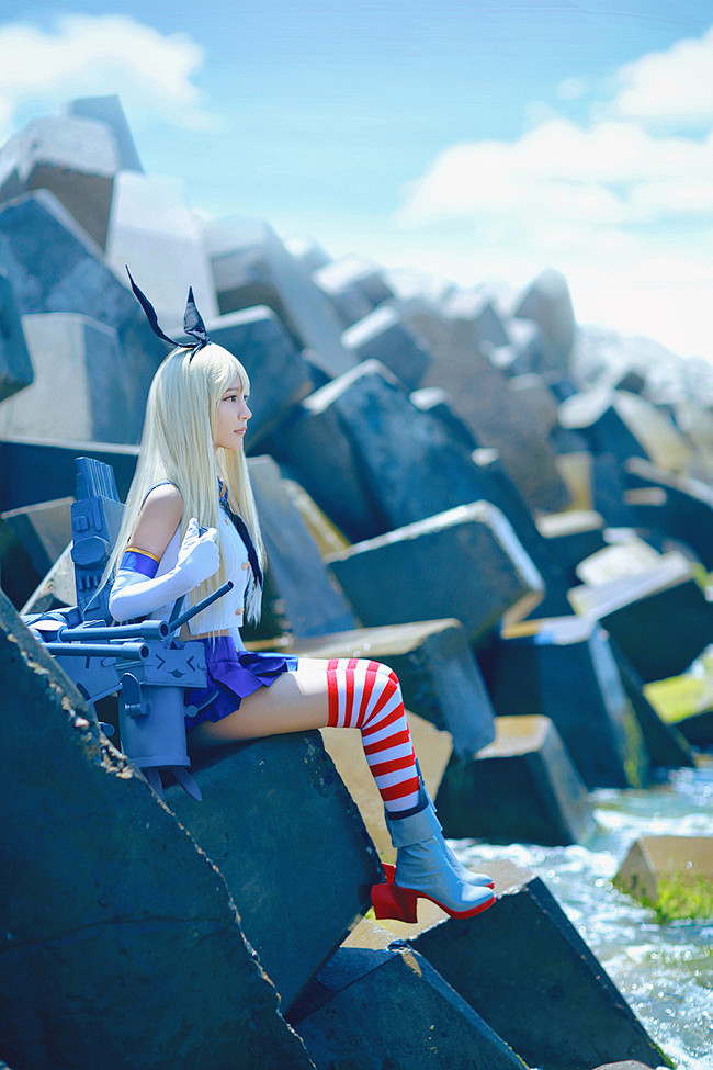 夏蜜cc的cosplay正片舰娘岛风号出发半次元acg同好社群