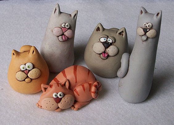 软陶艺术猫