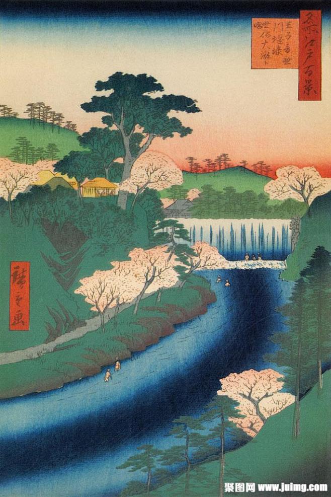 日本浮世绘山水画