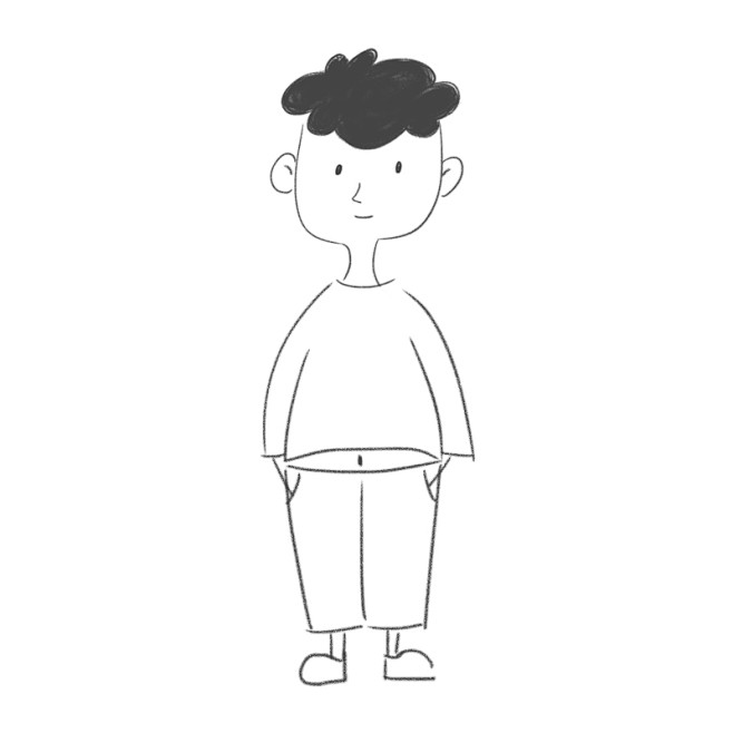 帅男生简约简笔画头像