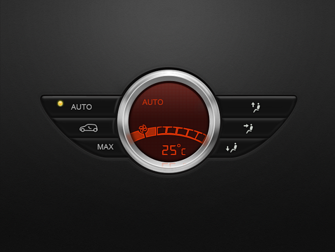 mini汽车的空调控制面板
