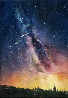 水彩星空