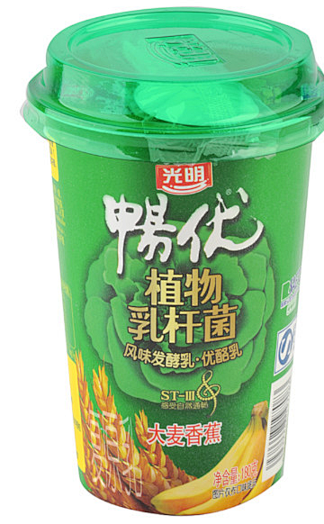 光明畅优植物乳杆菌风味发酵乳优酪乳大麦香蕉的热量光明畅优植物乳