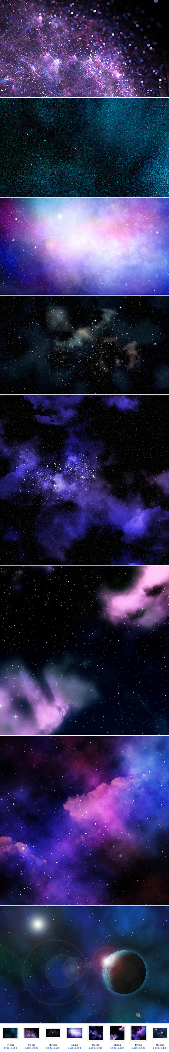 夜空星际银河系宇宙世界自然景观璀璨背景星空背景图蓝色背景蓝色梦幻