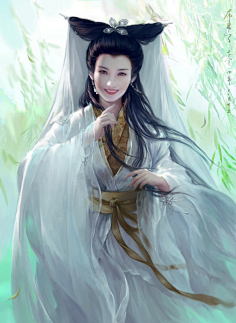 com采集紫竹林里的竹子78采集到【那些影视人物78】古装美女手绘