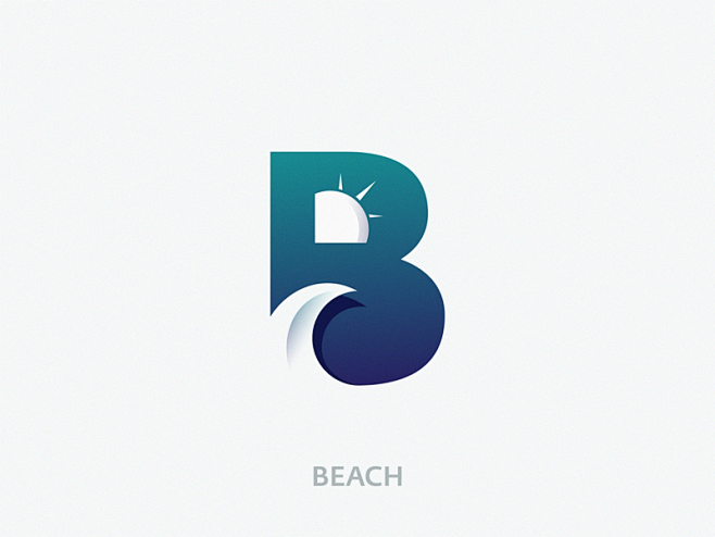 海滩字母b