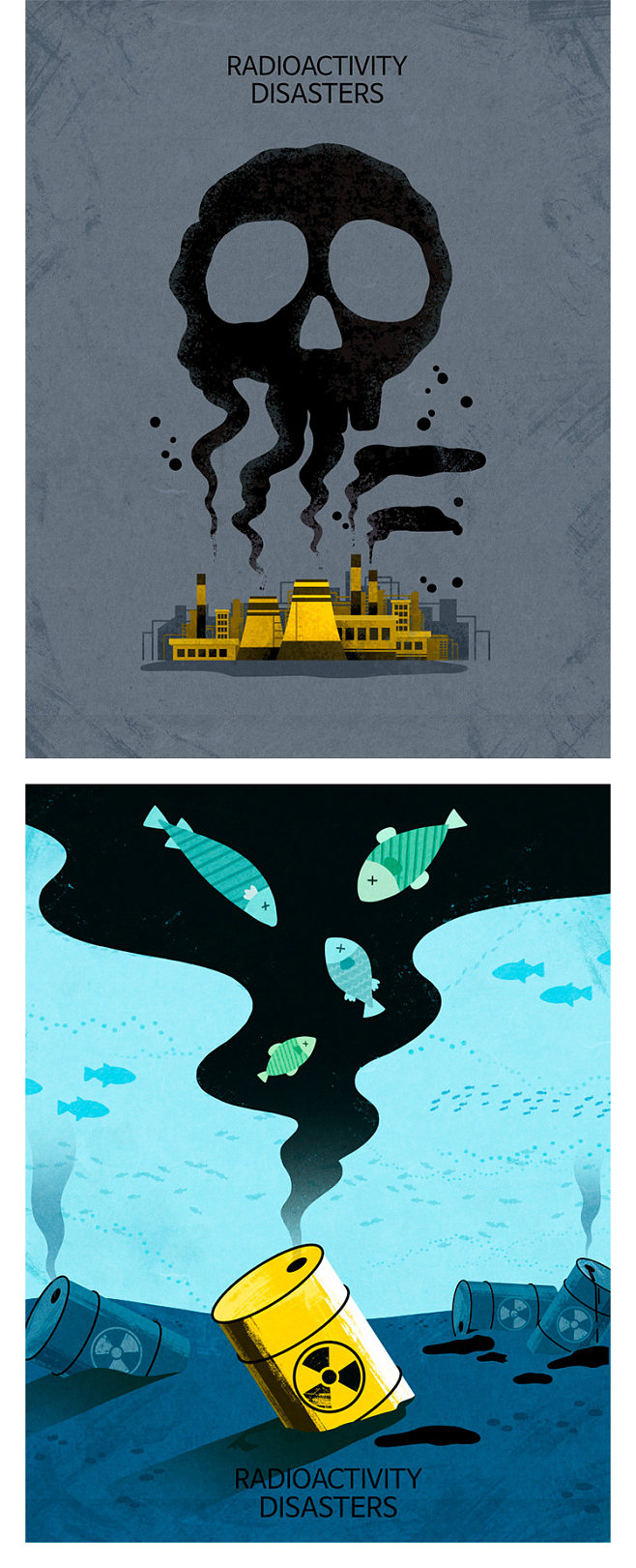 环境污染重工业化学核泄漏污染油桶工业警示插画海报psd设计素材淘宝