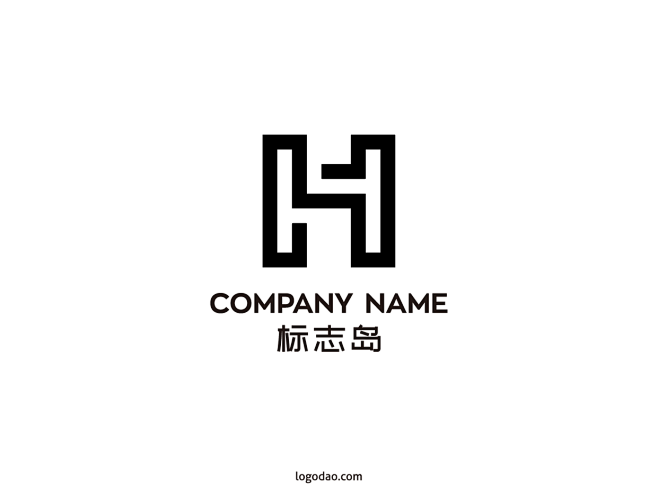 h英文字母简约logo图案装饰设计h英文字母素材下载