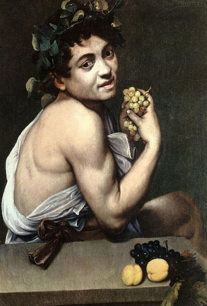 米开朗基罗梅里西达卡拉瓦乔扮作酒神的自画像
