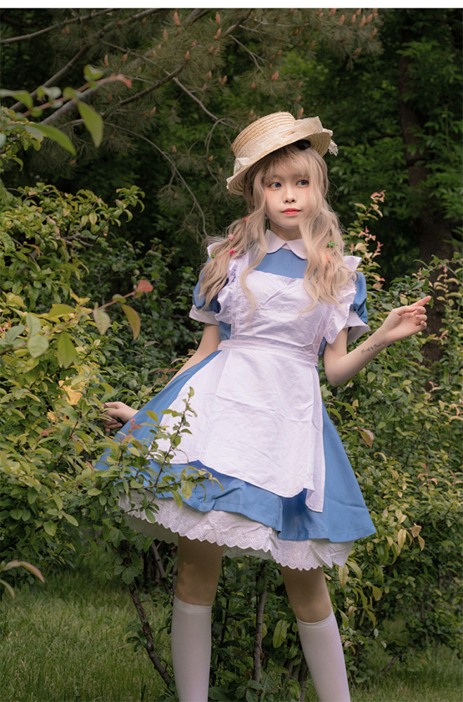 爱丽丝cos服贝儿公主裙可爱日系动漫女佣服装爱丽丝梦游仙境服装淘宝
