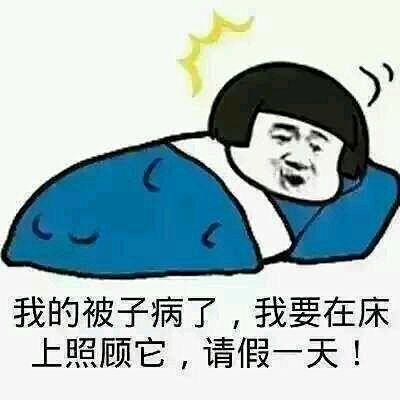 我的被子病了我要在床上照顾它请假一天