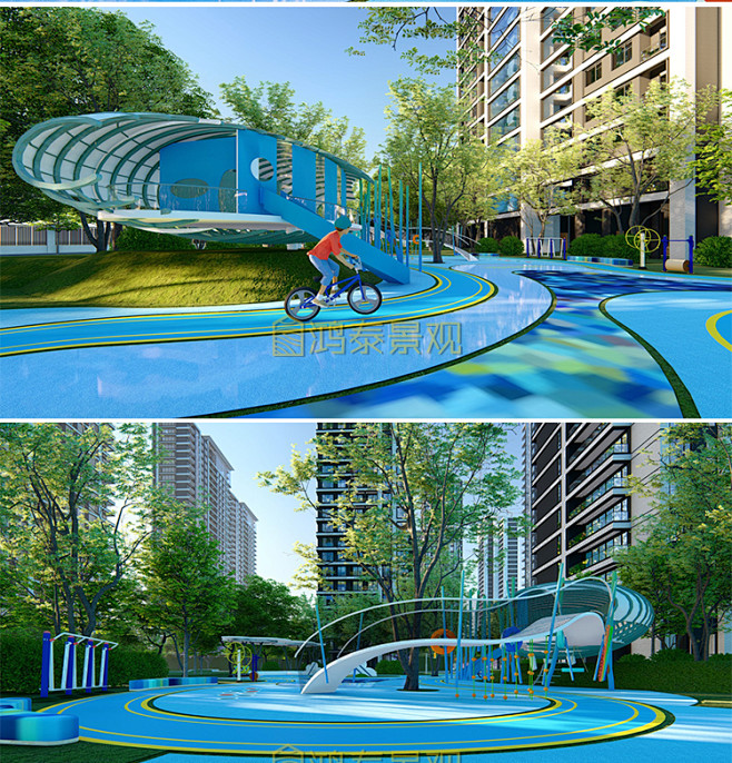现代轻奢高层豪宅大区景观设计su模型住宅景观lumion8场景参数淘宝网