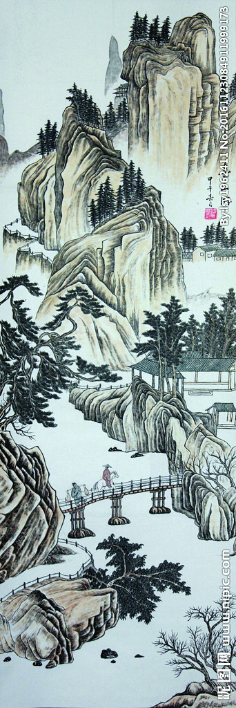 山水画中国风中国水墨画水墨画古画古代山水画中国元素画国画文化艺术