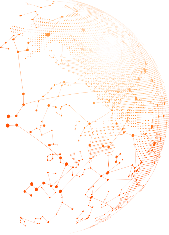 橙色点线地球地图地球科技公司背景底纹免抠png效果特效装饰元素