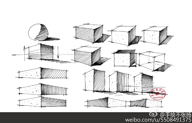 一组最最基础的线条体块训练送给零基础的同学作者手绘不张扬