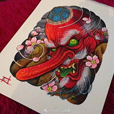 采集7大肉面采集到天狗采集#515刺青#纹身#纹身手稿#纹身图案