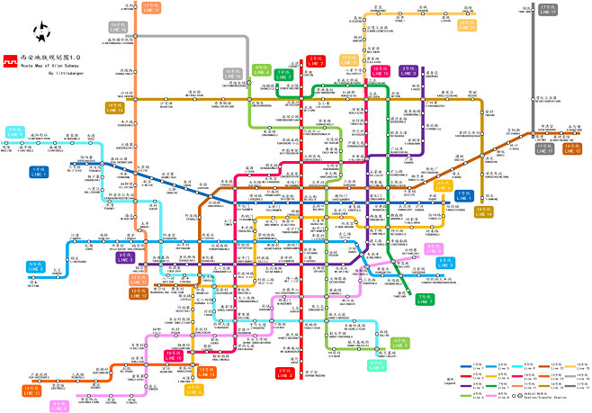 西安地铁规划图