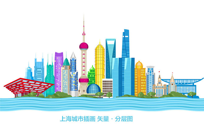 上海上海手绘上海全景上海印象上海外滩上海旅游海报上海地标建筑上海