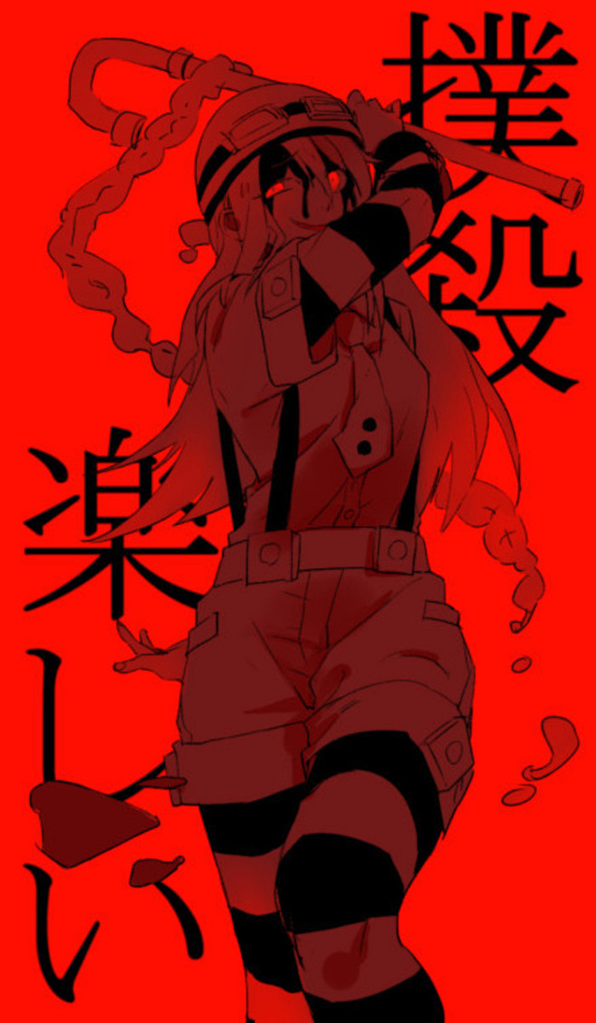 p站id68214793二次元插画素材手绘动漫病娇黑化猎奇病态诡异壁纸