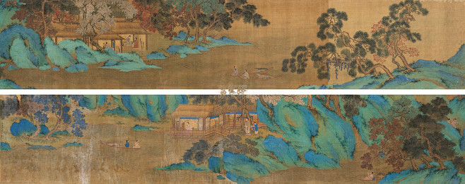 仇英仇英款青绿山水卷作品欣赏