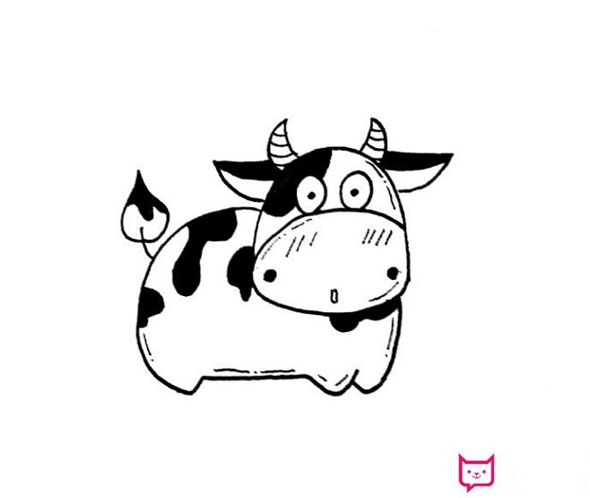 好看的动物简笔画图片奶牛简笔画