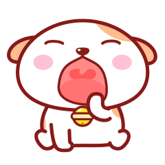 可爱小狗秋田君表情哈欠