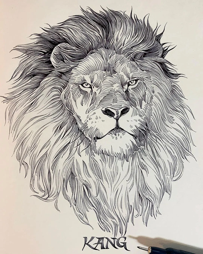 太厉害了动物线描就该这样画用简单的笔画出超精美的画好萌