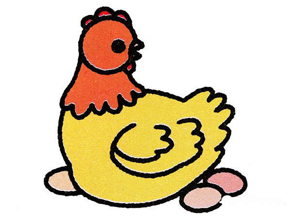 食物鸡简笔画彩色图片