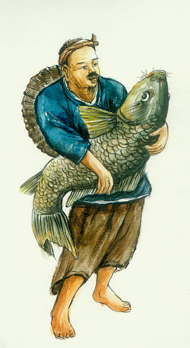 抱鱼水画工作室其它专业设计等相关图片