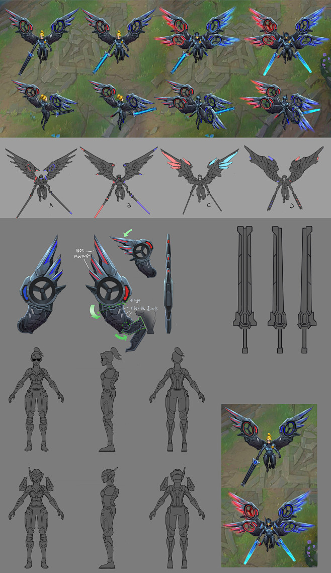 正义天使凯尔防暴天使角色设计图美国洛杉矶拳头公司原画设计师david