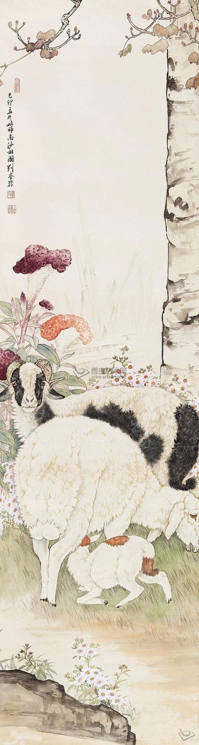 an晴雨从~小迷糊~转采于2019-06-15 09:58:40三阳开泰 刘奎龄工笔画an