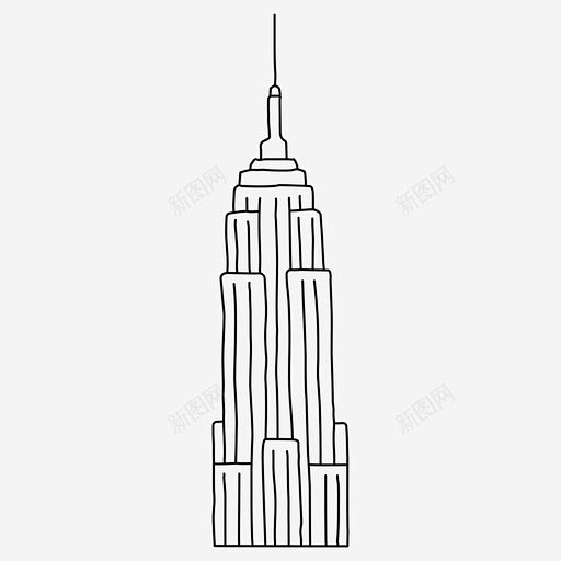帝国大厦手绘纽约icon图标标识标志ui图标设计图片免费下载页面网页
