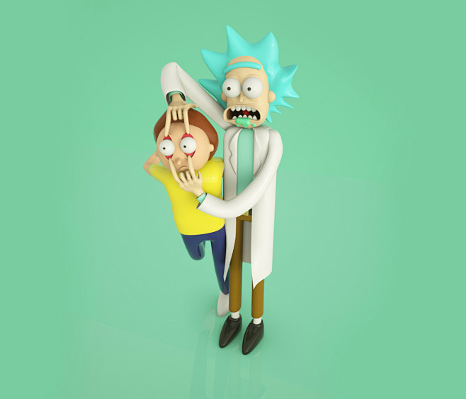 rickmorty3dburpsillustrationonbehance