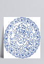 蓝色牡丹花卉花纹图案|装饰,矢量,唯美,中国风,花纹图案,蓝色花朵PNG,贵气牡丹花,盛放的牡丹花,花纹,装饰元素