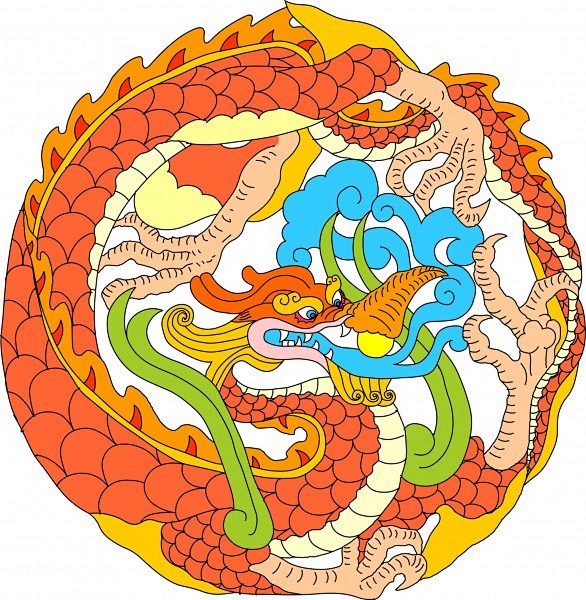 彩色龙纹图案图片