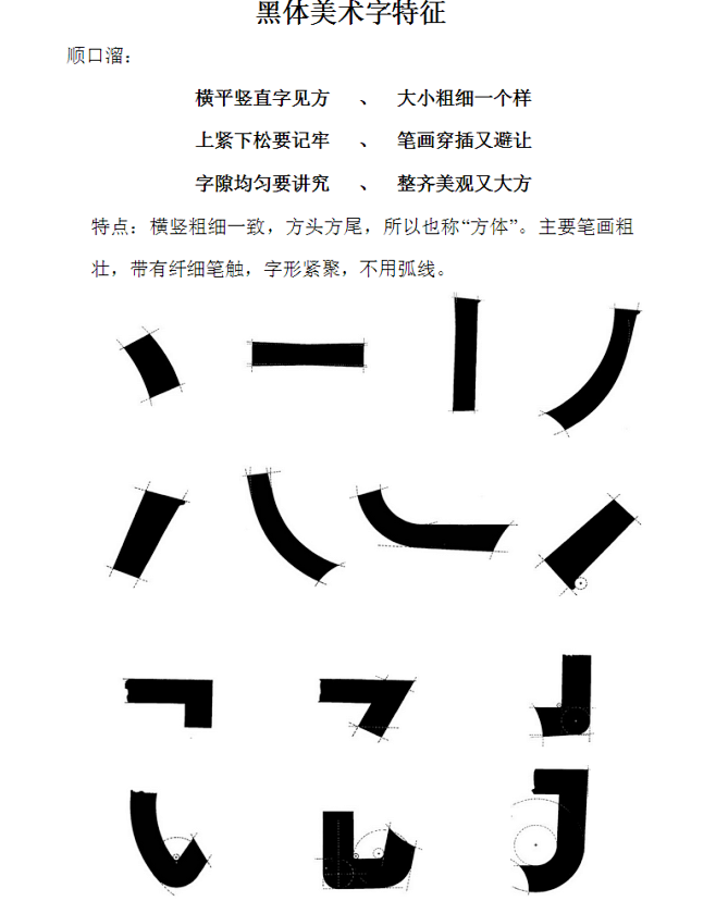 黑体字的笔画特征