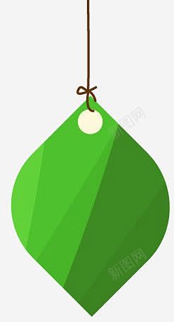 深绿色卡通叶片书签创意素材