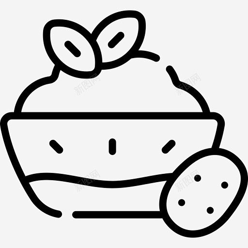 正宗食物土豆泥图标平面电商创意素材