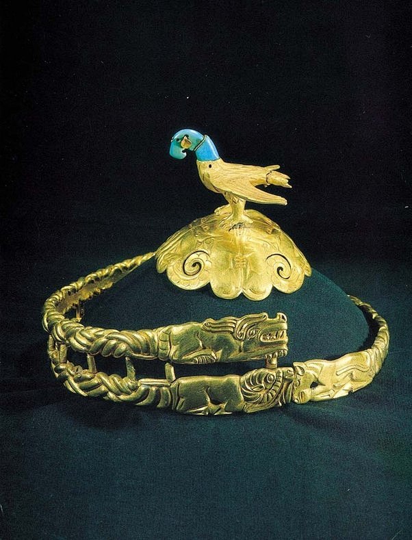 代表了战国时期匈奴地区贵金属工艺的最高水平两千年以前匈奴王的遗物