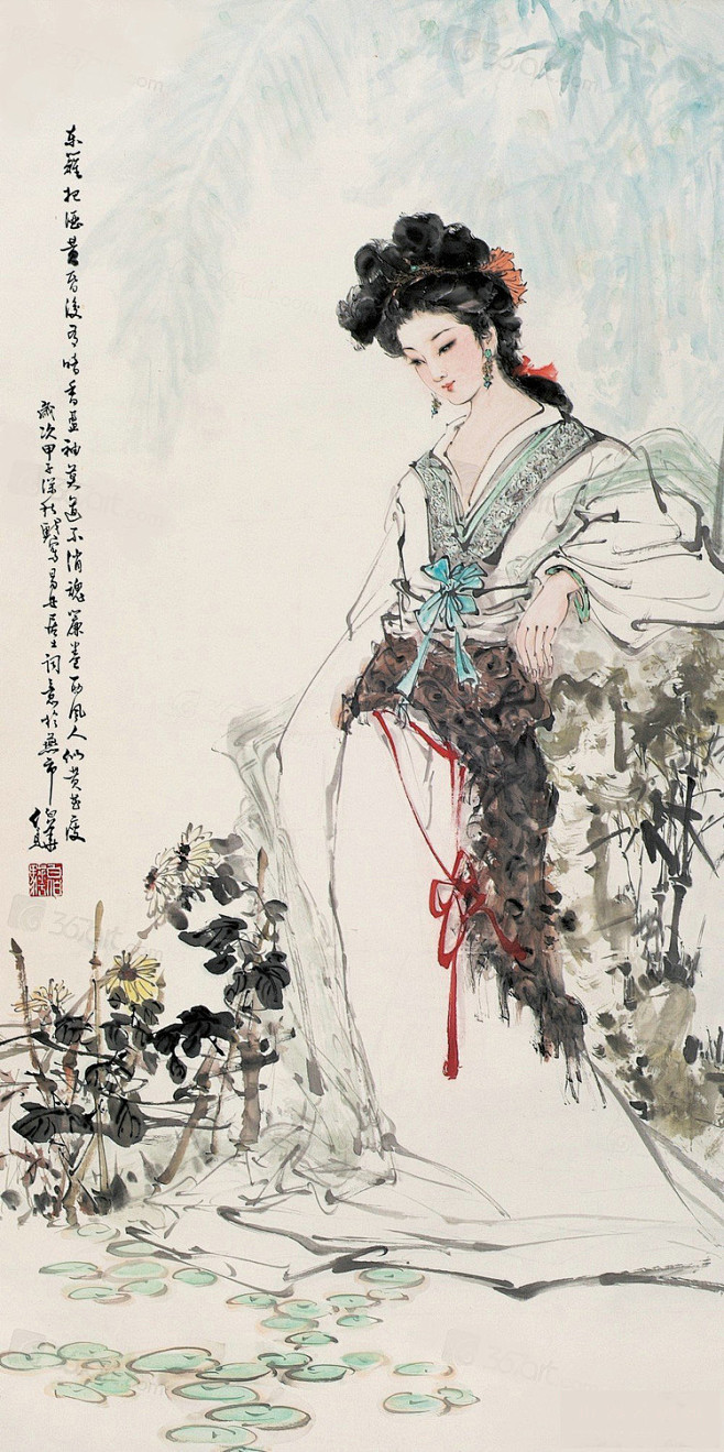 白伯骅人物作品欣赏白伯骅仕女白伯骅仕女画郑辉贤仕女人物画作品白伯