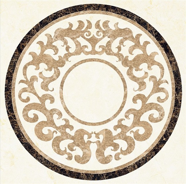欧式圆形拼花地砖大理石贴图