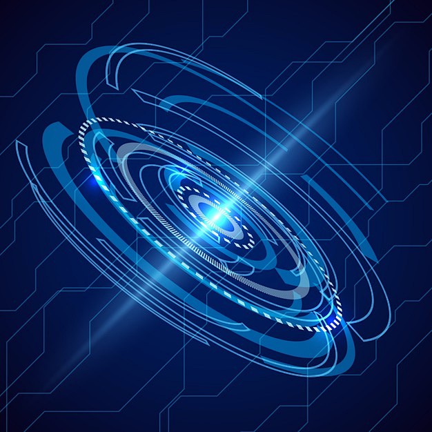 抽象的电力电信科幻技术背景数字电子通信未来系统的能量免费矢量