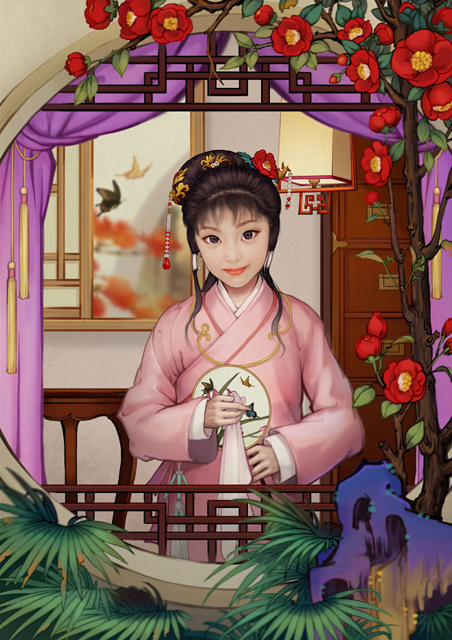 咪佑miyou采集于2017-10-27 17:49:28《红楼梦》小戏骨贾探春原画