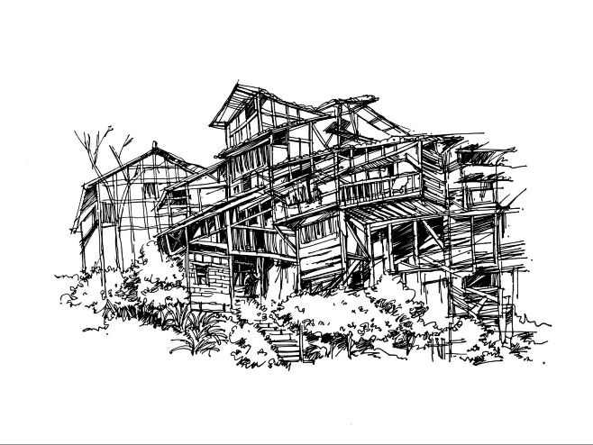 13:05:39广西融水苗寨建筑手绘yufan70该采集也在以下画板加载更多