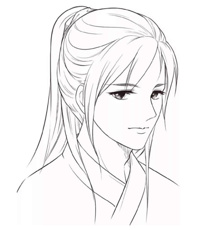 一组动漫线稿临摹素材简单易懂适合初学者