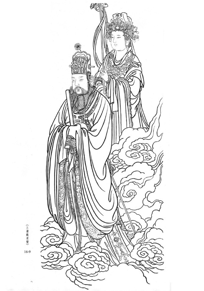 山西永乐宫元代壁画的素描图这线条感太好了67676767