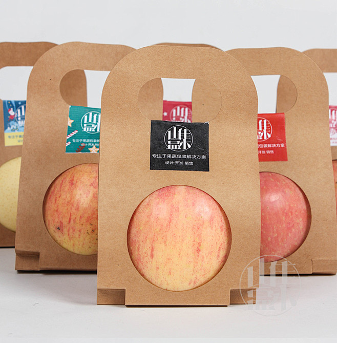 单个水果牛皮纸包装促销赠品礼品圣诞苹果橙子梨子一个装定制淘宝网