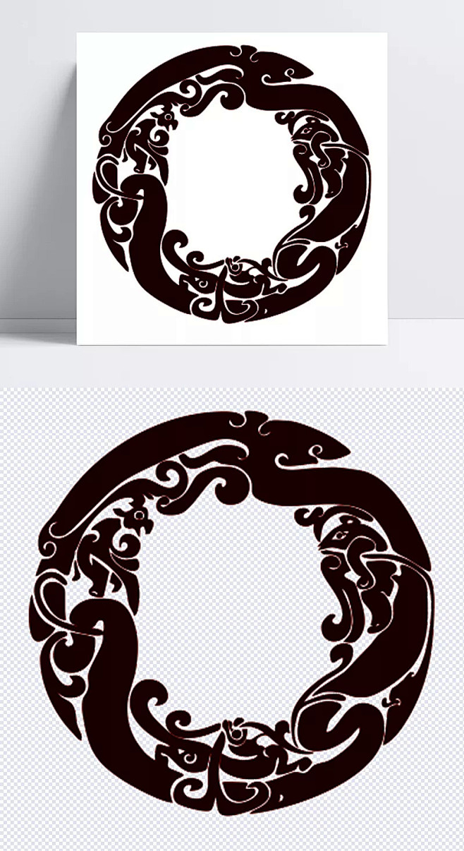 深色圆形边框国风国风中国风古风古风圆古风圆边框古风圆花纹图腾边框